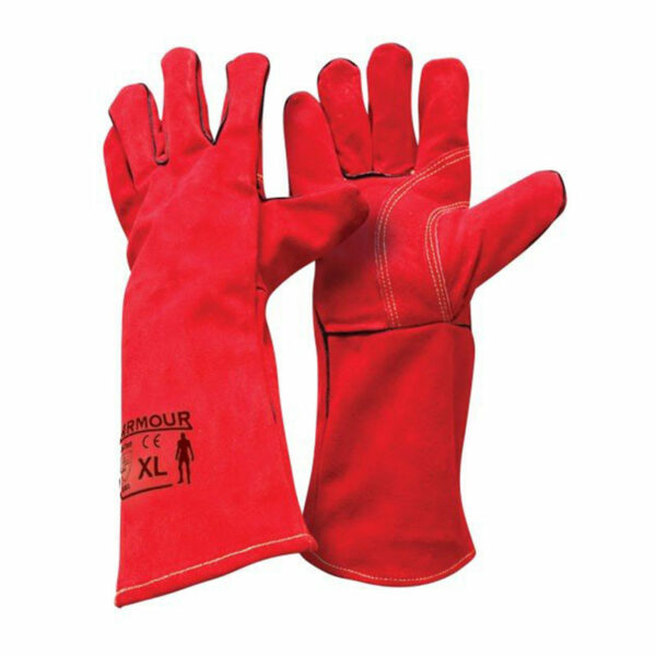 leather red welding glove 1